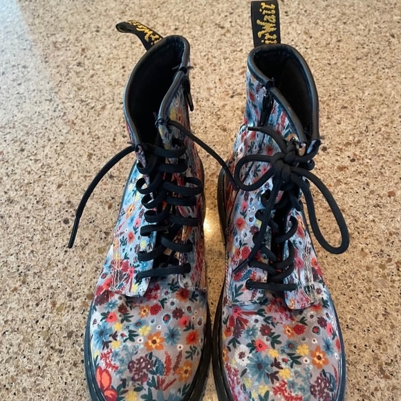 Floral Lace-Up Boots - Picture 1 of 4